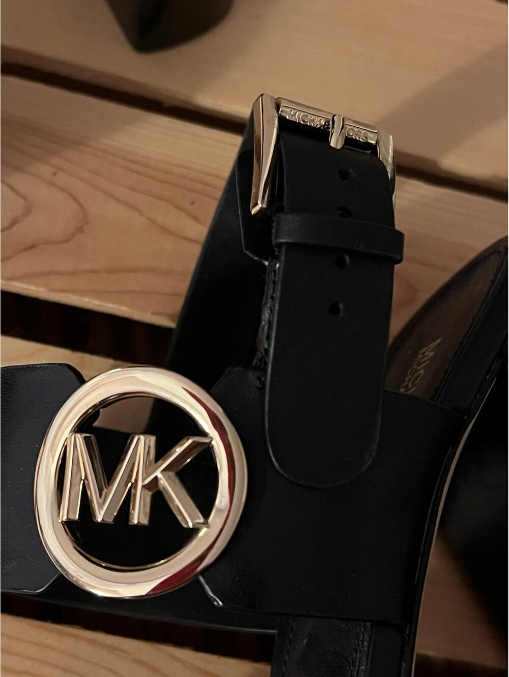 Michael Kors Carmen Platform Sandals, Black Leather, Block Heel (7.5) NWOT - Picture 8 of 12